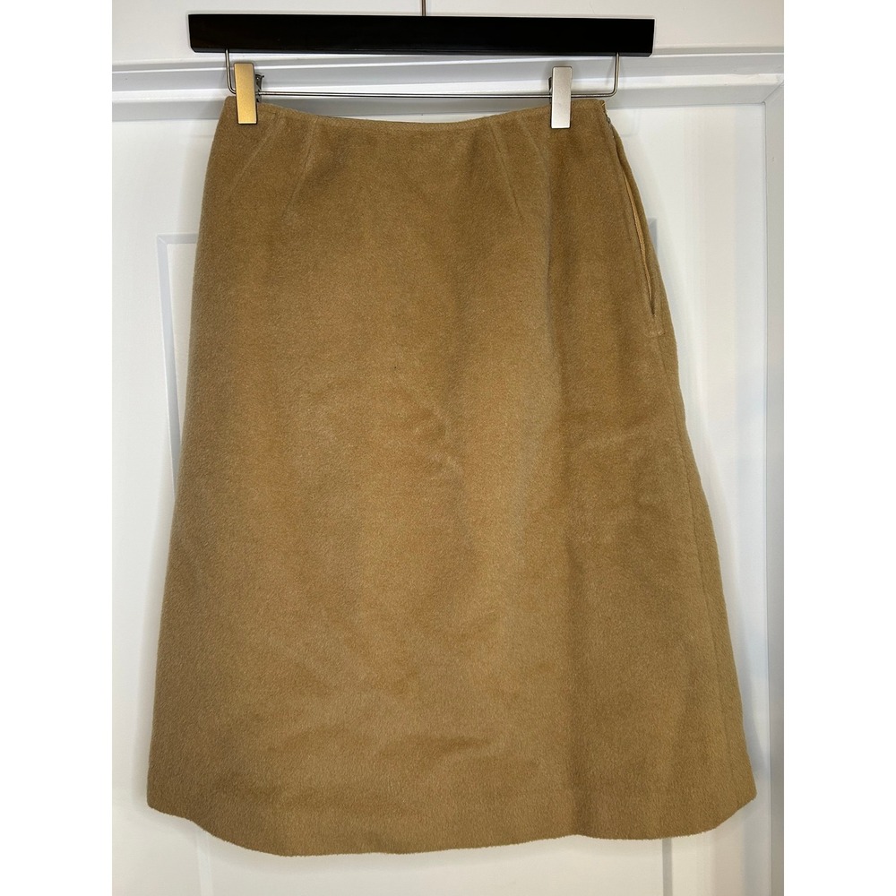 Vintage 1950s Peck & Peck Fifth Avenue Wool Camel Tan A Line‎ Skirt Womens Small